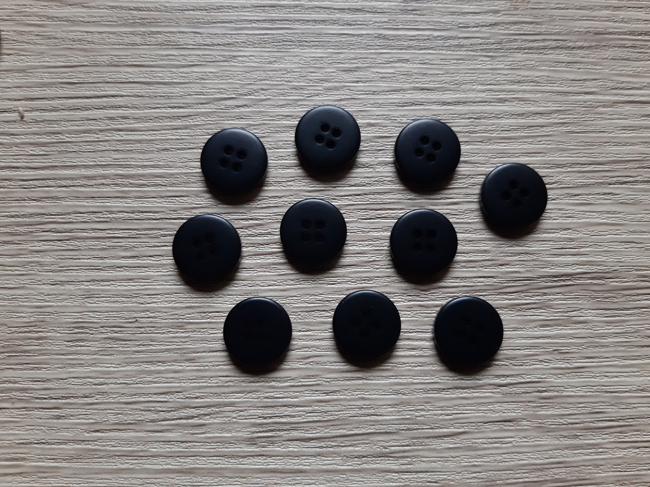 Lot De 19 Boutons Anciens - Noir & Transparent, 21 Mm, Parfait Pour Couture Vintage