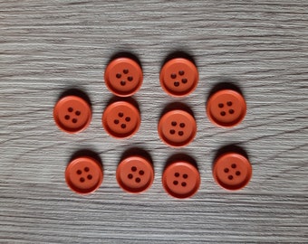 10 boutons orange vintage 14 mm