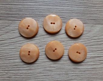 6 boutons orange  22 mm