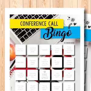 Quadros de bingo para teleconferência, jogo de bingo para impressão, trabalho em casa, download instantâneo, presente engraçado de escritório, jogo de trabalho, jogo chato de reunião
