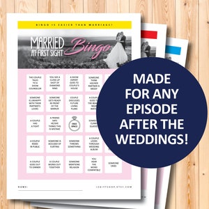 Married at First Sight Bingo Boards, druckbares Spiel, TV-Show, MAFS Geschenk, Party