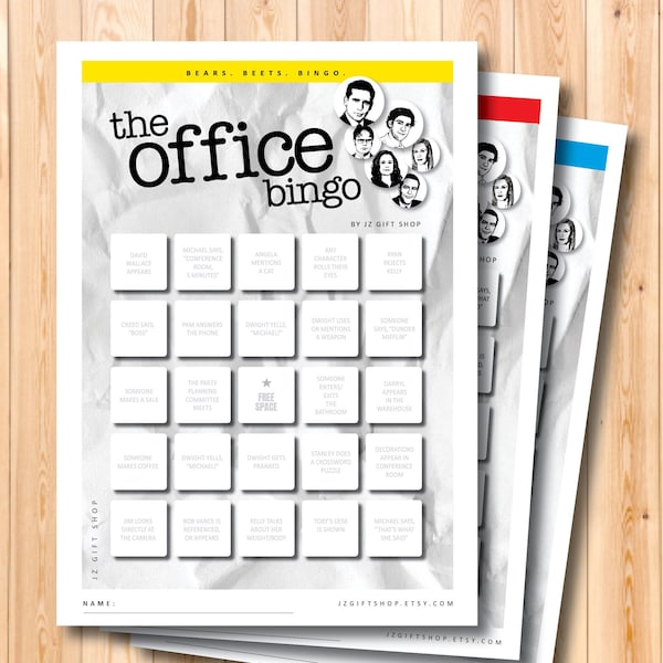 The Office TV show bingo boards, printable bingo game cards, instant download, The Office gift, viewing party games, Michael Scott fan gifts