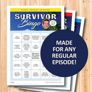 Survivor TV show bingo boards, printable game, instant download, tv show gift, viewing party