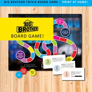 The Big Brother tv show game, Big Brother gift, Big Brother trivia, viewing party, printable game, instant download, reality CBS Julie Chen