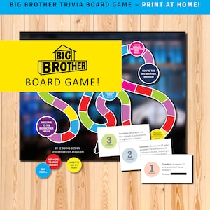The Big Brother TV-Show Spiel, Big Brother Geschenk, Big Brother Quiz, Viewing Party, druckbares Spiel, sofortiger Download, Realität CBS Julie Chen