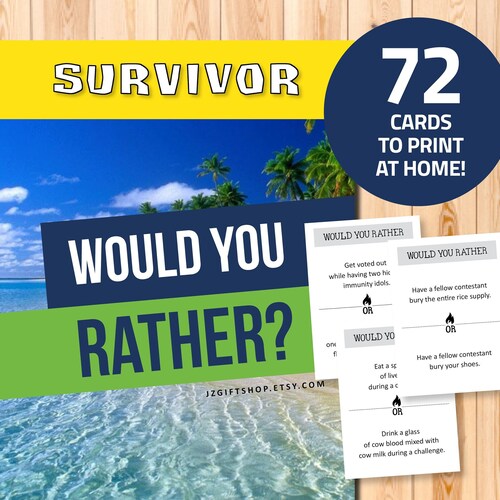 Survivor Printable Bingo Game Survivor Download Viewing - Etsy