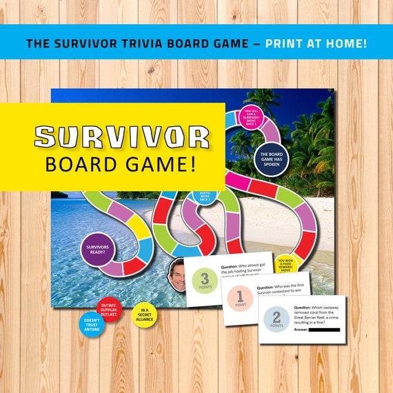 The Survivor Tv Show Game Survivor Trivia Board Game Gift Etsy