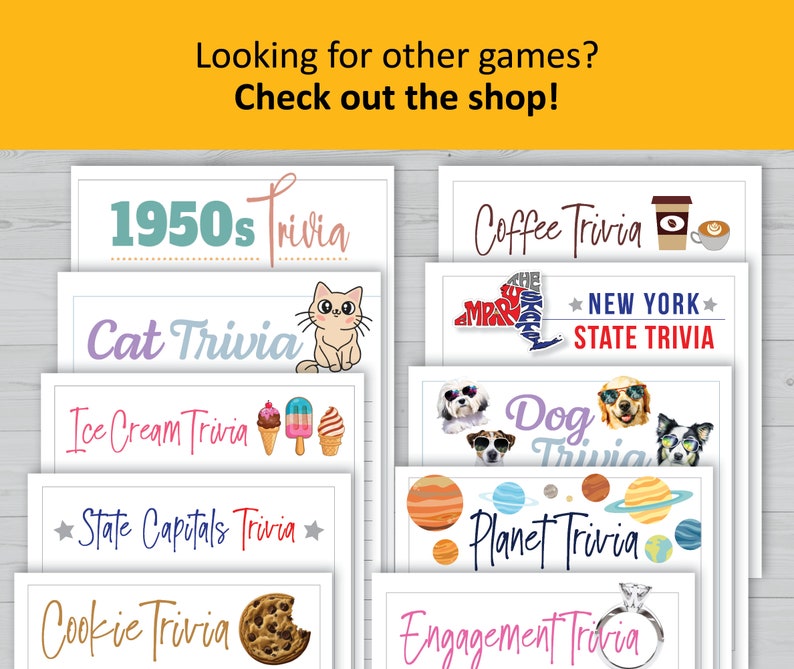 Pizza Trivia Game, Printable, Instant Download, Party Games, Questions Quiz Etsy