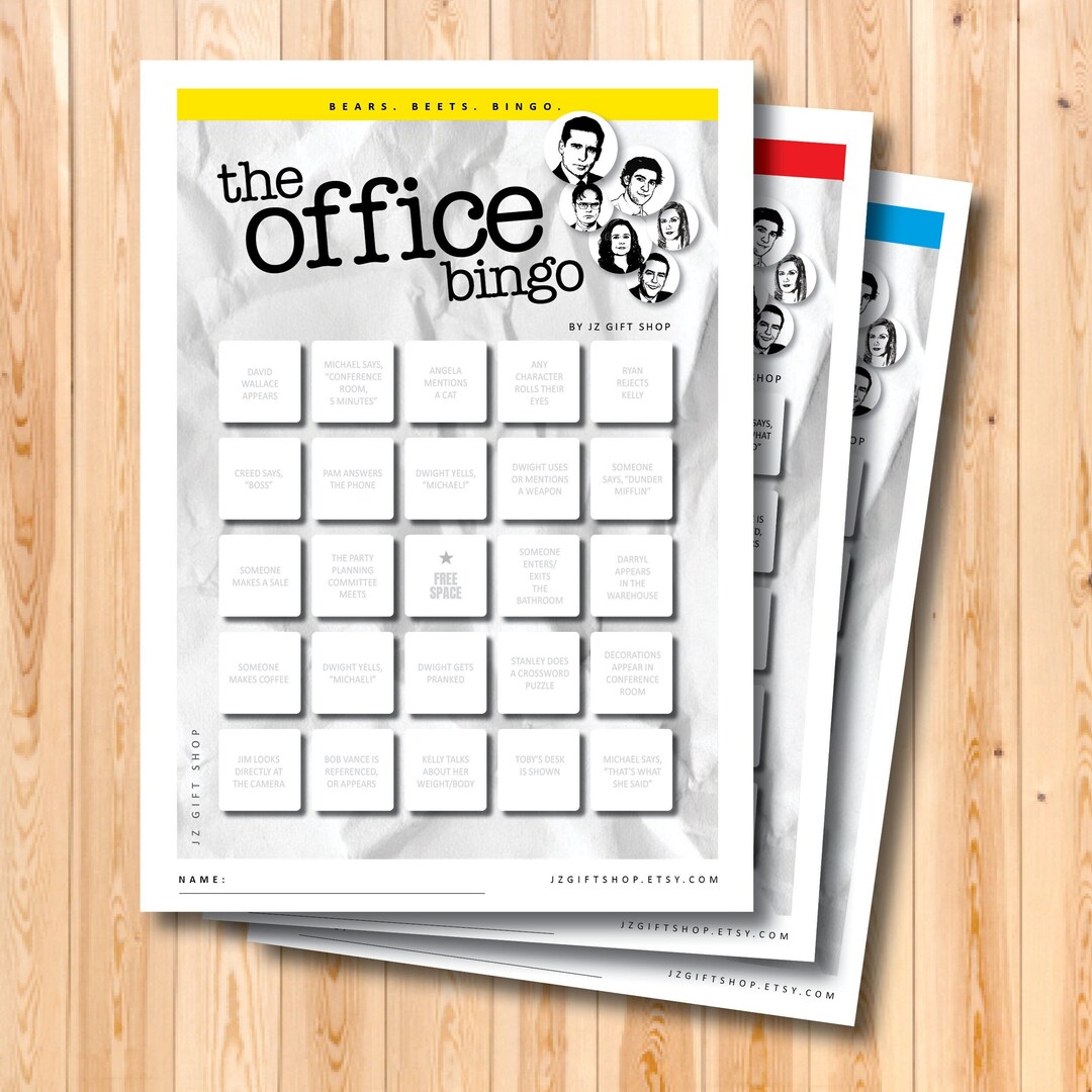 The Office TV Show Bingo Boards, Printable Bingo Game Cards, Instant Download, the Office Gift ...