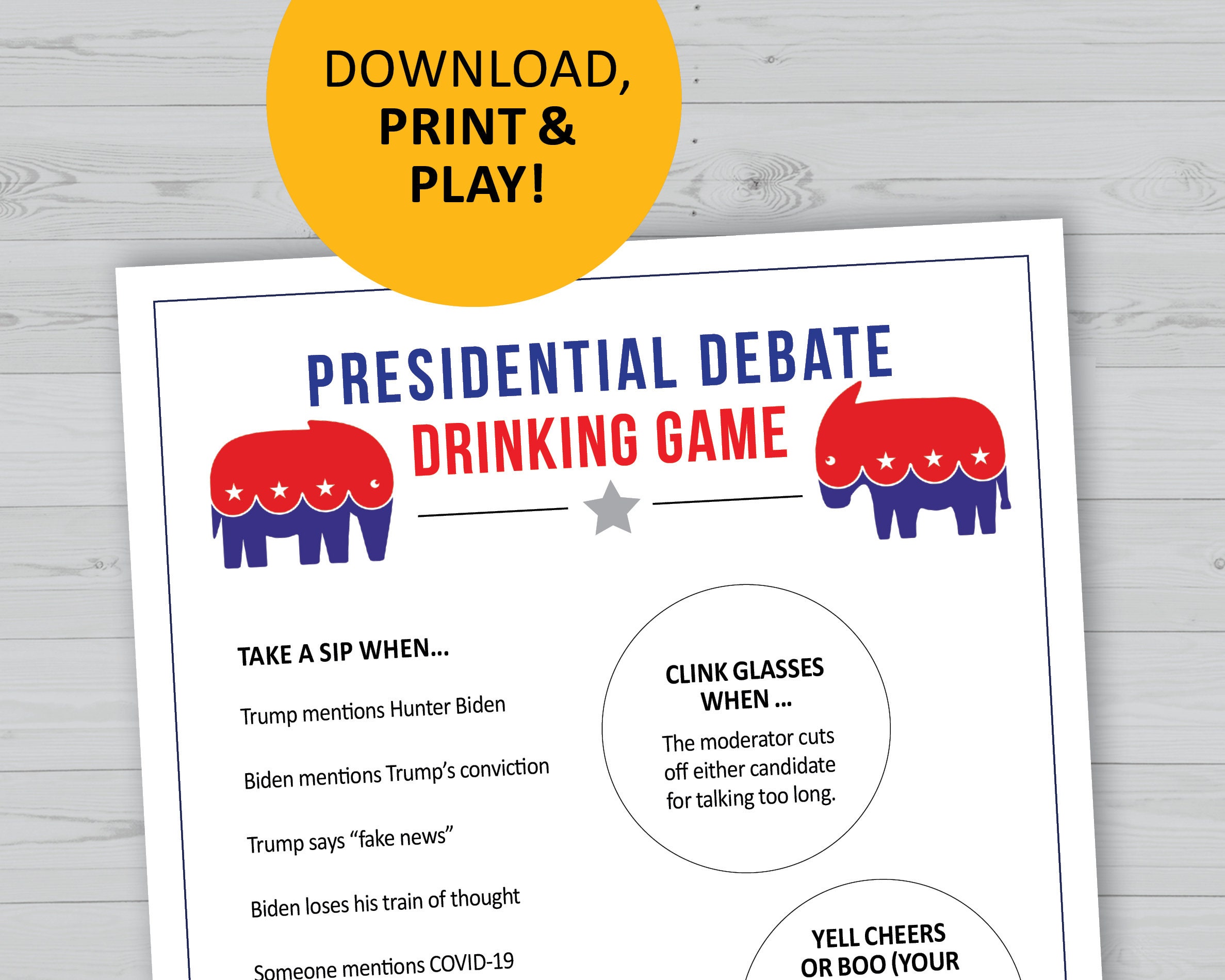 2025 Presidential Debate Drinking Game Aleda Aundrea