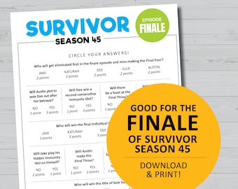 Survivor Party Games Printable, Survivor Games, Survivor Download ...