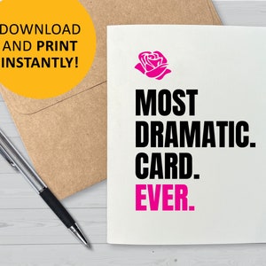 La tarjeta de felicitación del programa de televisión Bachelor, tarjetas imprimibles, descarga digital, último minuto, más dramática