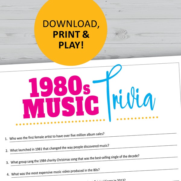 80s Trivia - Etsy