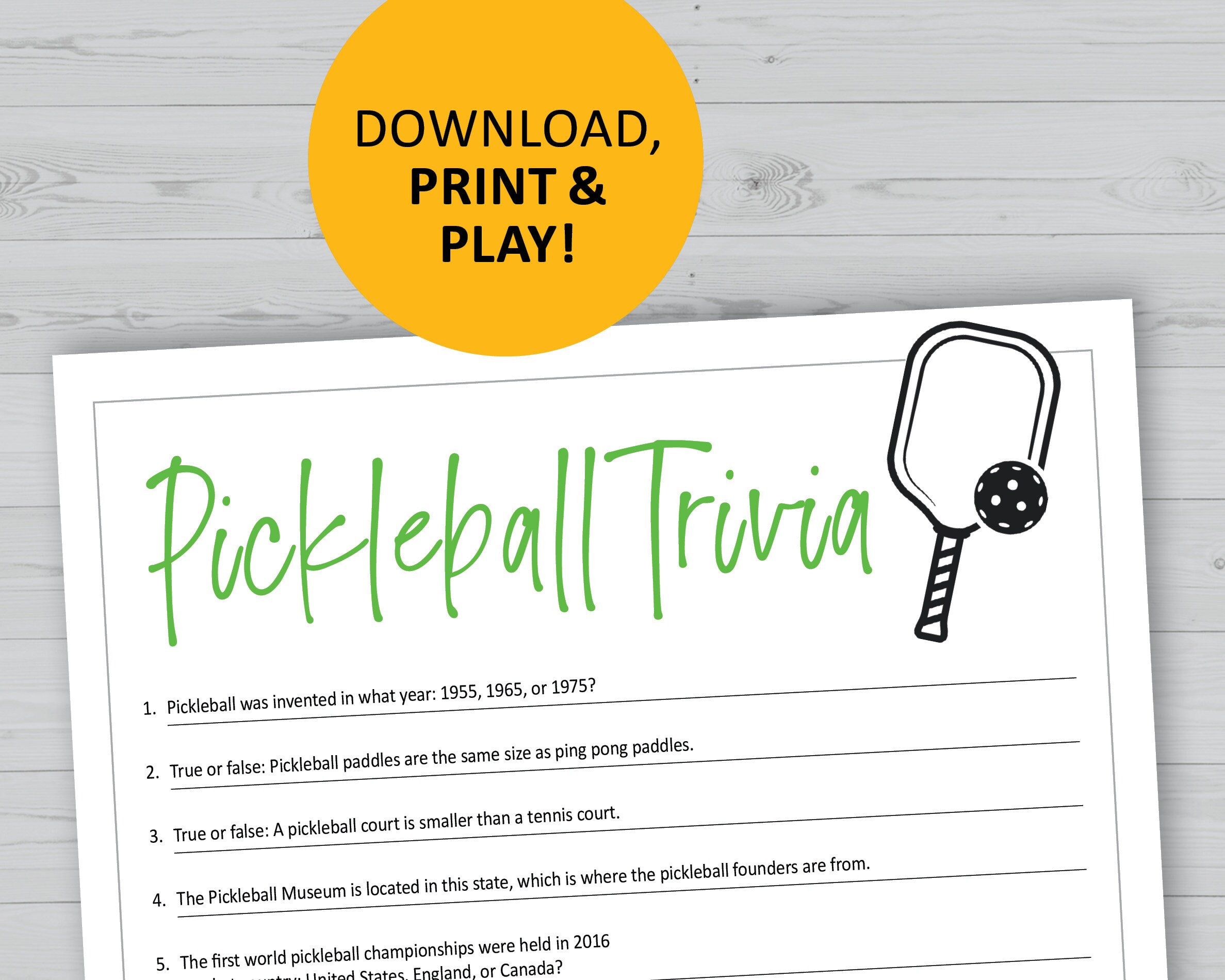 Easy pickleball trivia questions and answers