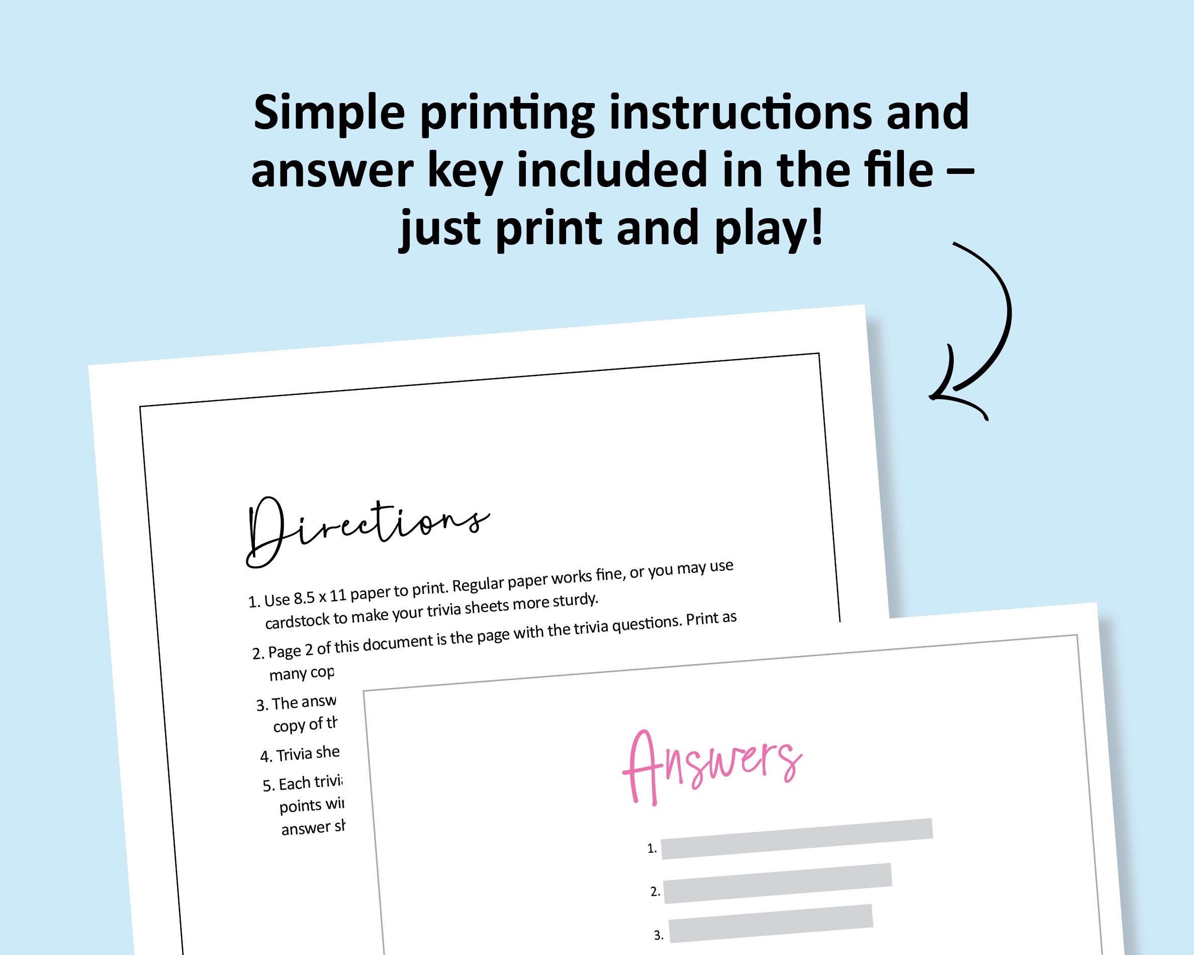 Cheerleading Trivia Game, Cheer Printable Games, Instant Download