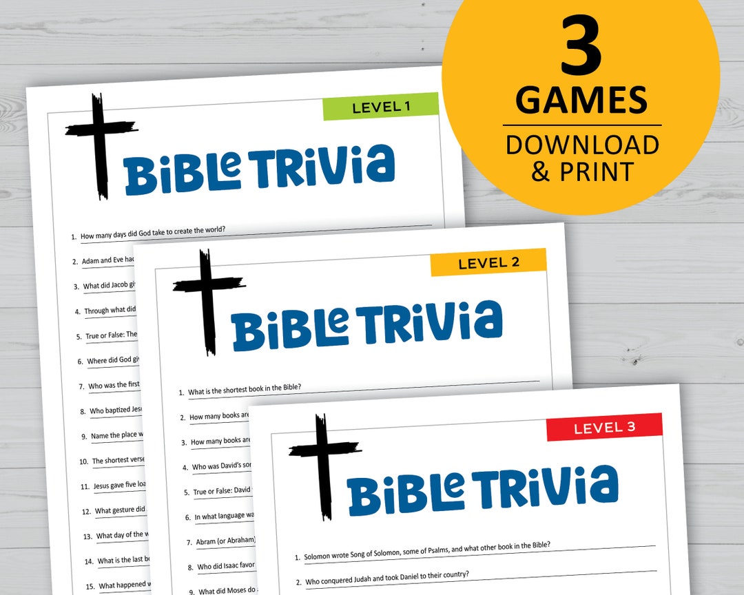 Bible Games Bundle Printable Trivia Questions Christian Faith Instant Bible Games Bundle Printable Trivia Questions Christian Faith Instant