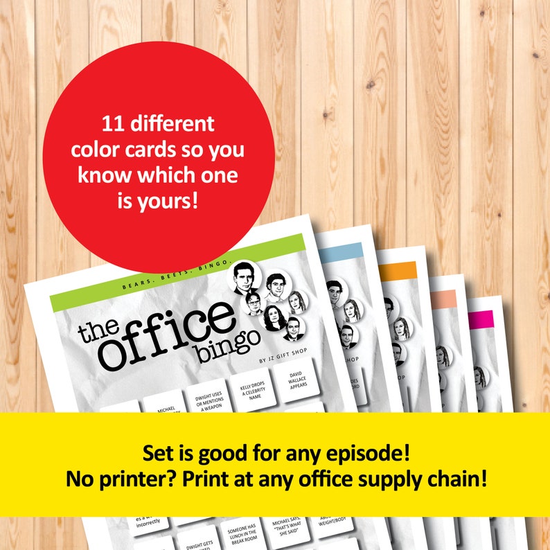 The Office TV Show Bingo Boards, Printable Bingo Game Cards, Instant Download, the Office Gift ...