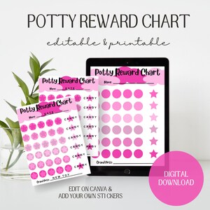 Printable Potty Reward Chart, Kids Potty Reward Chart, Potty Training ...