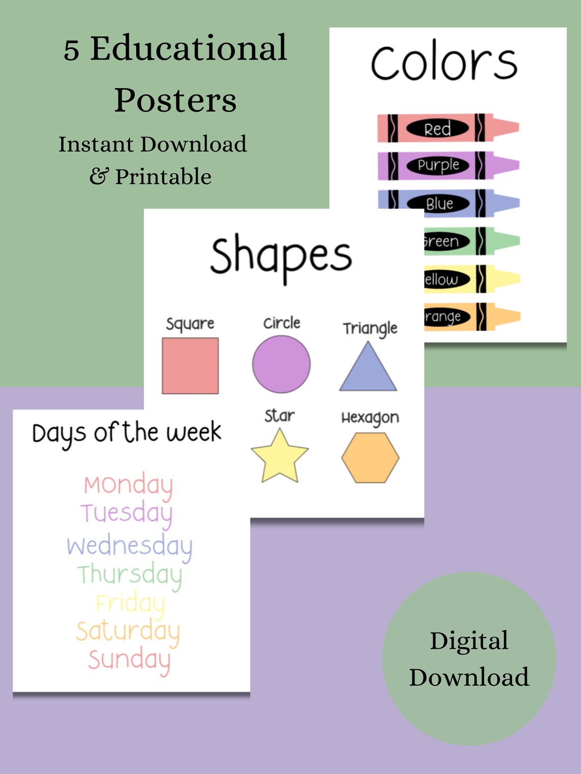 Educational Posters for Kids Room, Educational Posters, Homeschool Posters, ABC Poster for ...
