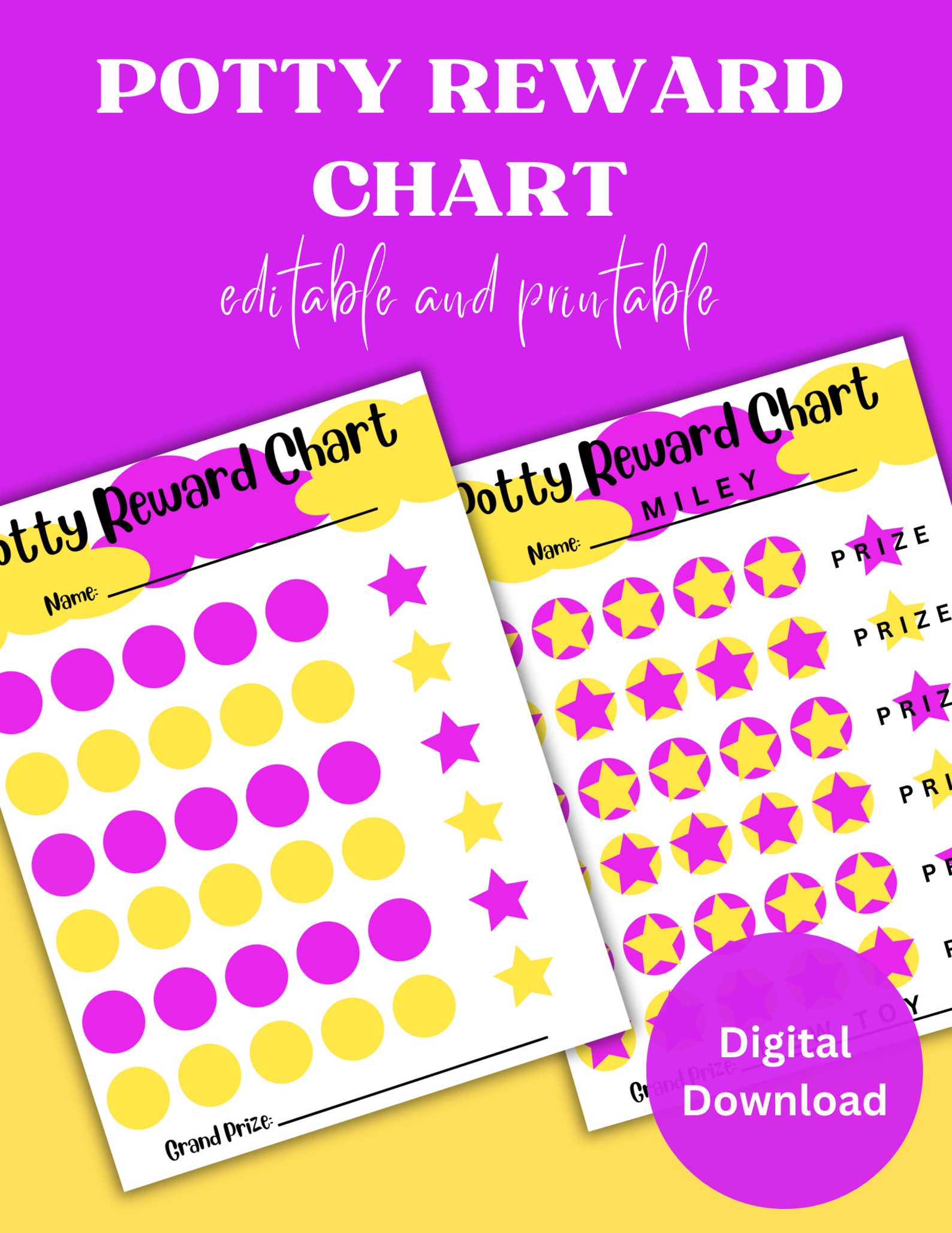 Reward Chart Potty Reward Chart Printable Reward Potty - Etsy