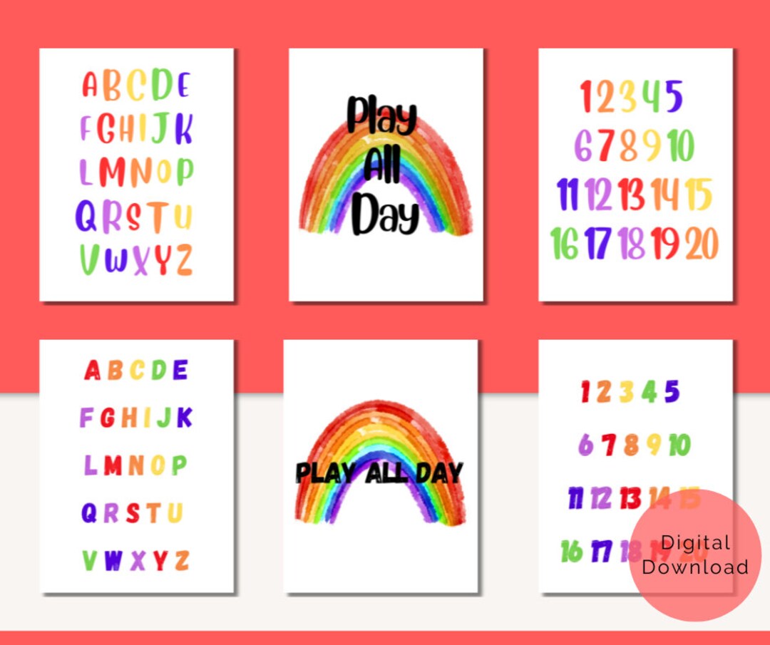 Educational Posters for Kids Printable Wall Art Playroom Etsy