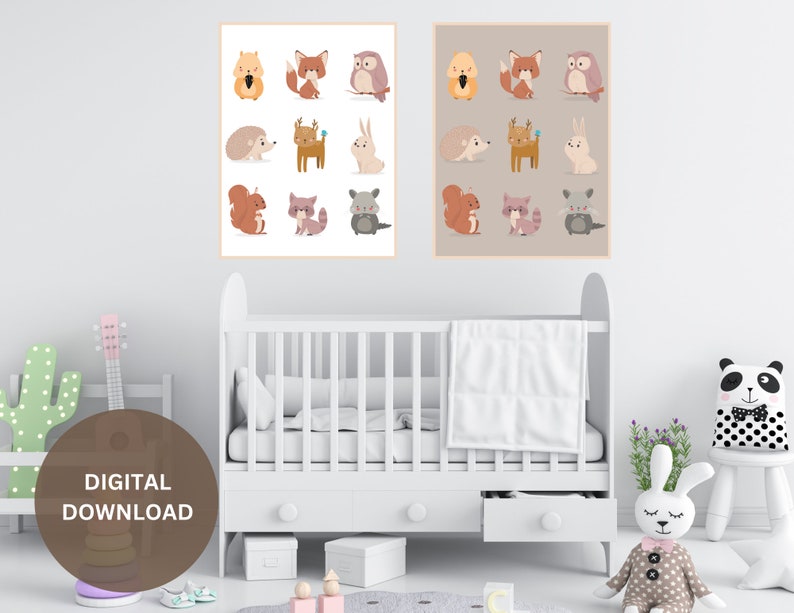 Woodland Animals Nursery Wall Art Sign Nursery Decorations Etsy