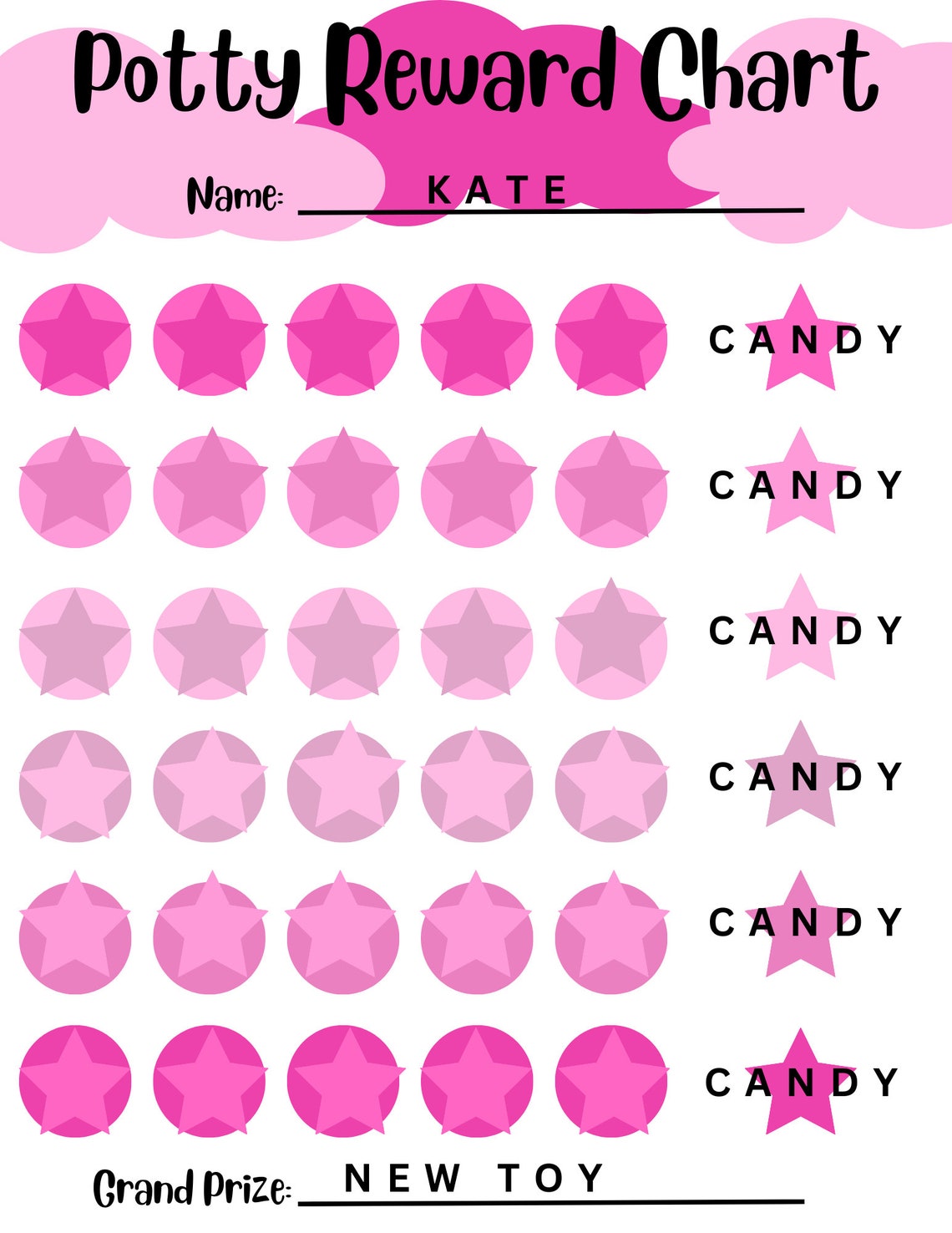 Printable Potty Reward Chart, Kids Potty Reward Chart, Potty Training Chart, Sticker Chart ...