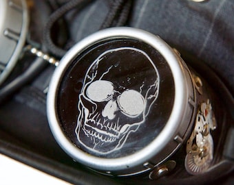 Steampunk Skull Goggle Lenses, Pirate Costume Accessory, Etched Acrylic Lenses for Goggles