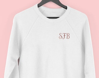 Monogram Sweatshirt, Monogrammed Sweater, Personalised Gift For Her, Custom Sweatshirt with Initials, By Mr Porkys™