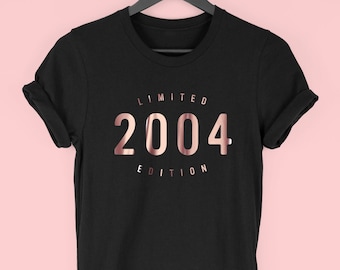 Camicia per ragazza del 20° compleanno, maglietta per il 20° compleanno, maglietta in edizione limitata del 2004, regalo per il ventesimo compleanno, di Mr Porkys™