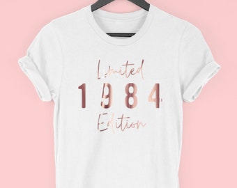 40th Birthday T-Shirt for Women in 2024, 1984 T-Shirt, 40th Birthday Gift for Women, Limited Edition 1984 Top for Her, 1984 Script
