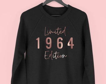 Limited Edition 1964 Sweatshirt, 60th Birthday Gift for Girls in 2024, 60th Birthday Sweatshirt Women, 1964 Jumper for Her, 1964 Script