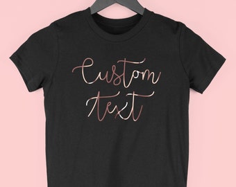 Personalised Kids T Shirt, Custom Baby Shirt, Custom Text Toddler T Shirt for Girls, By Mr Porkys™