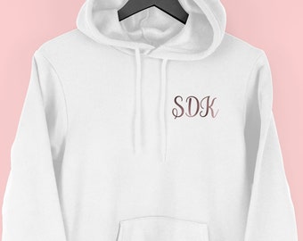 Monogram Hoodie, Personalised Gift For Her, Custom Hoodie with Initials, By Mr Porkys™