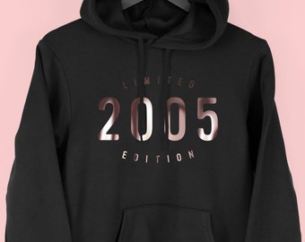 Limited Edition 2005 Hoodie, 18th Birthday Gift for Girls, 18th Birthday Hoodie Women, 2005 Hoody for Her, By Mr Porkys™