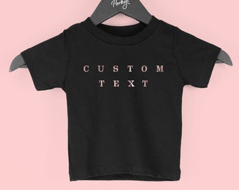 Custom Baby Shirt, Personalised Kids T Shirt, Custom Text Toddler T Shirt for Girls, By Mr Porkys™