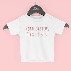 Custom Baby Shirt, Personalised Kids T Shirt, Custom Text Toddler T Shirt for Girls, By Mr Porkys™