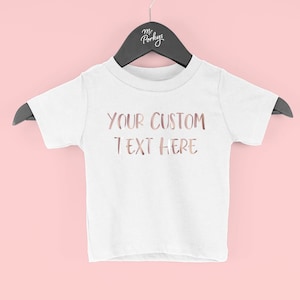 Custom Baby Shirt, Personalised Kids T Shirt, Custom Text Toddler T Shirt for Girls, By Mr Porkys™