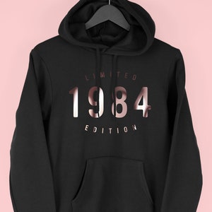 Limited Edition 1984 Hoodie, 40th Birthday Gift hoodie, 40th Birthday Hoodie Women, 1984 Hoody for Her, By Mr Porkys™