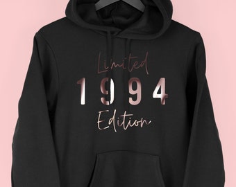 30th Birthday Gift Hoodie, Limited Edition 1994 Hoodie, 30th Birthday Hoodie Women, 1994 Hoody for Her, 1994 Script, By Mr Porkys™