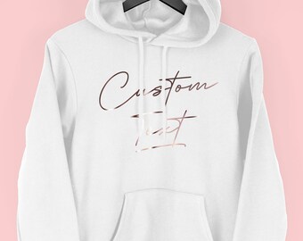 Custom Hoodie, Personalised Hooded Sweatshirt, Bespoke Hoodie, Custom Text Hoodie, By Mr Porkys™