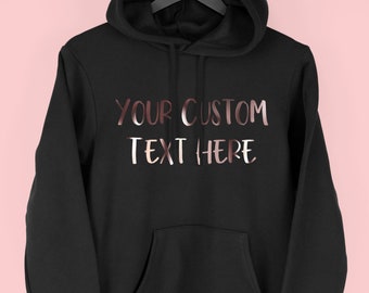 Custom Hoodie, Personalised Hooded Sweatshirt, Bespoke Hoodie, Custom Text Hoodie, By Mr Porkys™