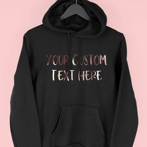 Custom Hoodie, Personalised Hooded Sweatshirt, Bespoke Hoodie, Custom Text Hoodie, By Mr Porkys™ zdjęcie 1