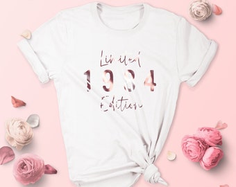 T-shirt du 40e anniversaire pour les femmes en 2024, T-shirt 1984, cadeau du 40e anniversaire pour les femmes, édition limitée 1984 Top pour elle, script 1984