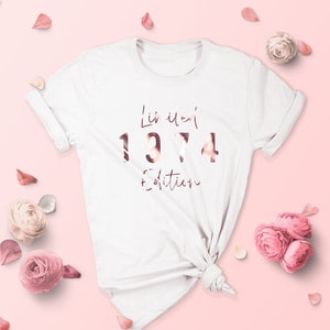 50th Birthday T-Shirt for Women in 2024, 1974 T-Shirt, 50th Birthday Gift for Women, Limited Edition 1974 Top for Her, 1974 Script