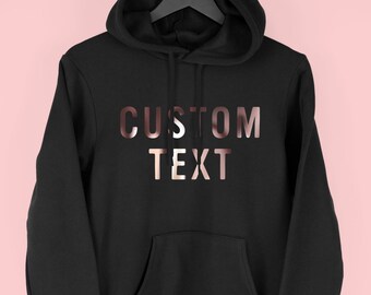 Custom Hoodie, Personalised Hooded Sweatshirt, Bespoke Hoodie, Custom Text Hoodie, By Mr Porkys™