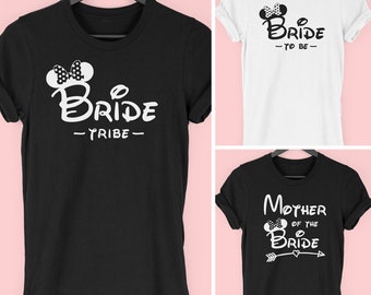 Disney Bride Squad, Hen Party Shirts, Bride & Bridesmaid Disney Hen Do T Shirts, Bachelorette Party by Mr Porkys™