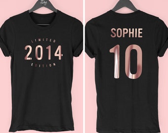 10th Birthday Girl Shirt, T Shirt for 10th Birthday, Limited Edition 2014 T-Shirt, Tenth Birthday Gift, By Mr Porkys™