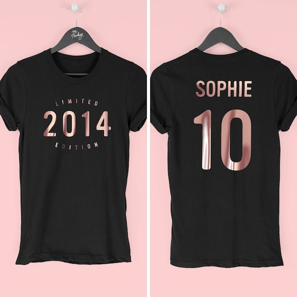 10th Birthday Girl Shirt, T Shirt for 10th Birthday, Limited Edition 2014 T-Shirt, Tenth Birthday Gift, By Mr Porkys™