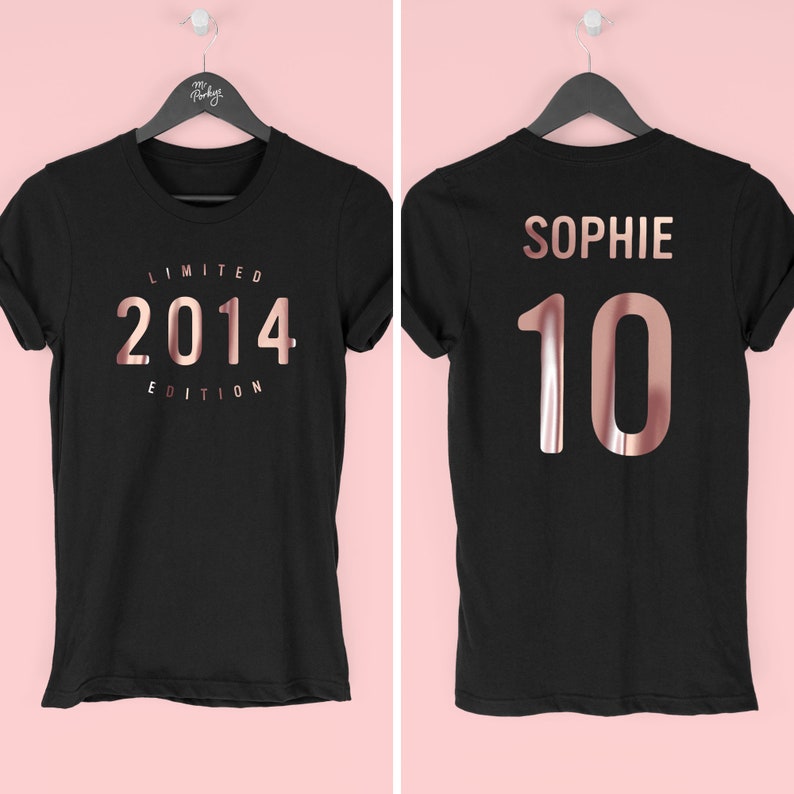 10th Birthday Girl Shirt, T Shirt for 10th Birthday, Limited Edition 2014 T-Shirt, Tenth Birthday Gift, By Mr Porkys™ image 1